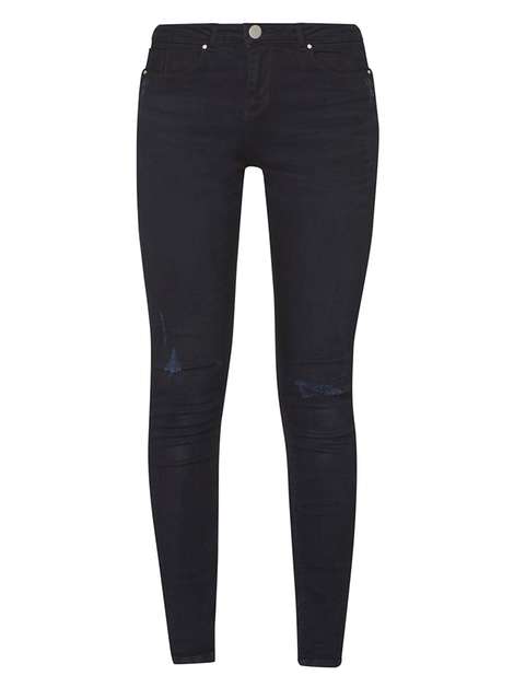 Blue/Black Abrasion 'Darcy' Authentic Skinny Jeans